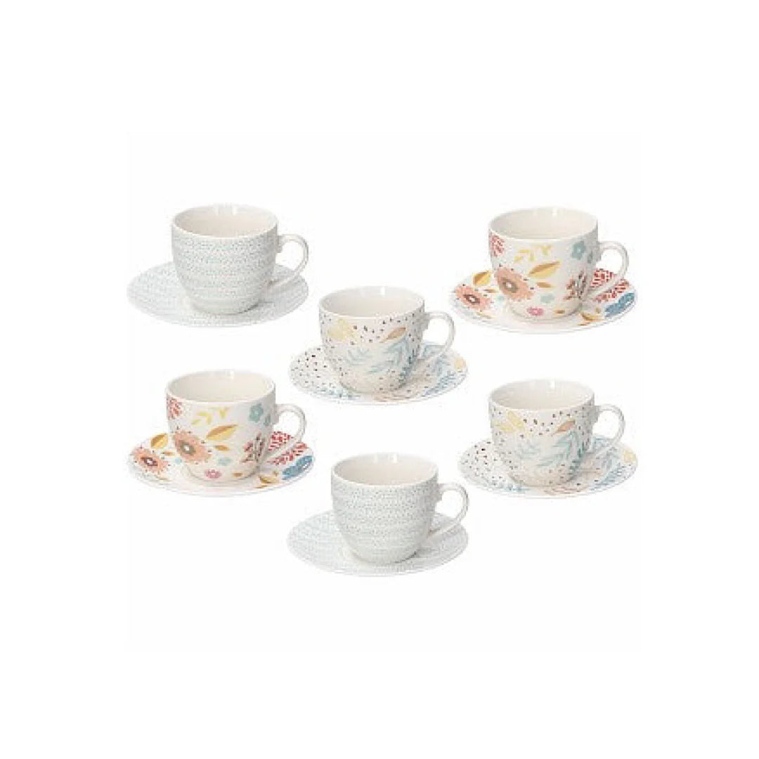 Tea Cup and Saucer Set 6 T3045
