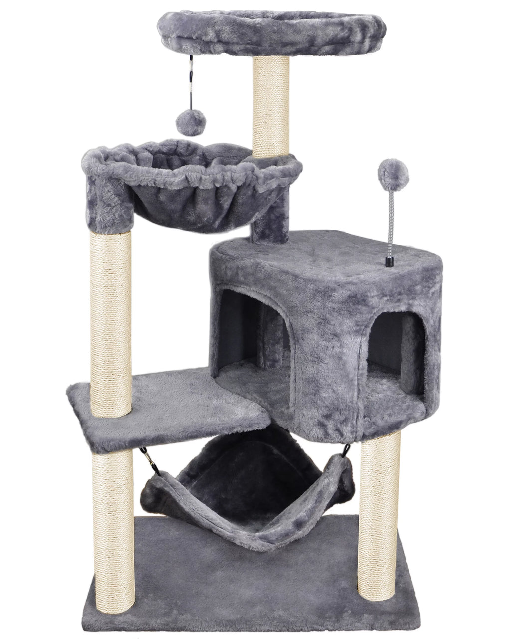 39.37" Cat Tree Cat Tower with Condo and Hammock V68115