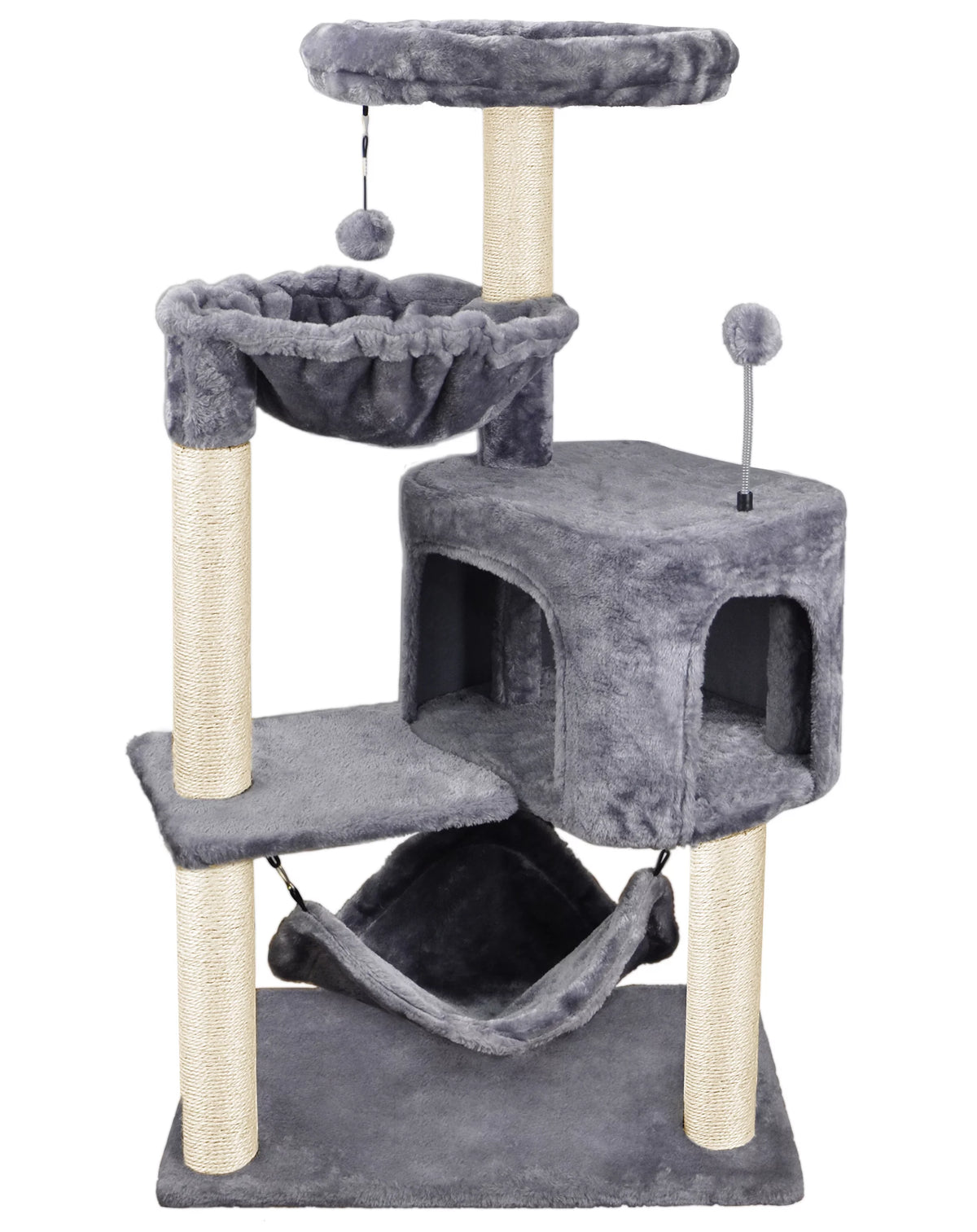 39.37" Cat Tree Cat Tower with Condo and Hammock V68115