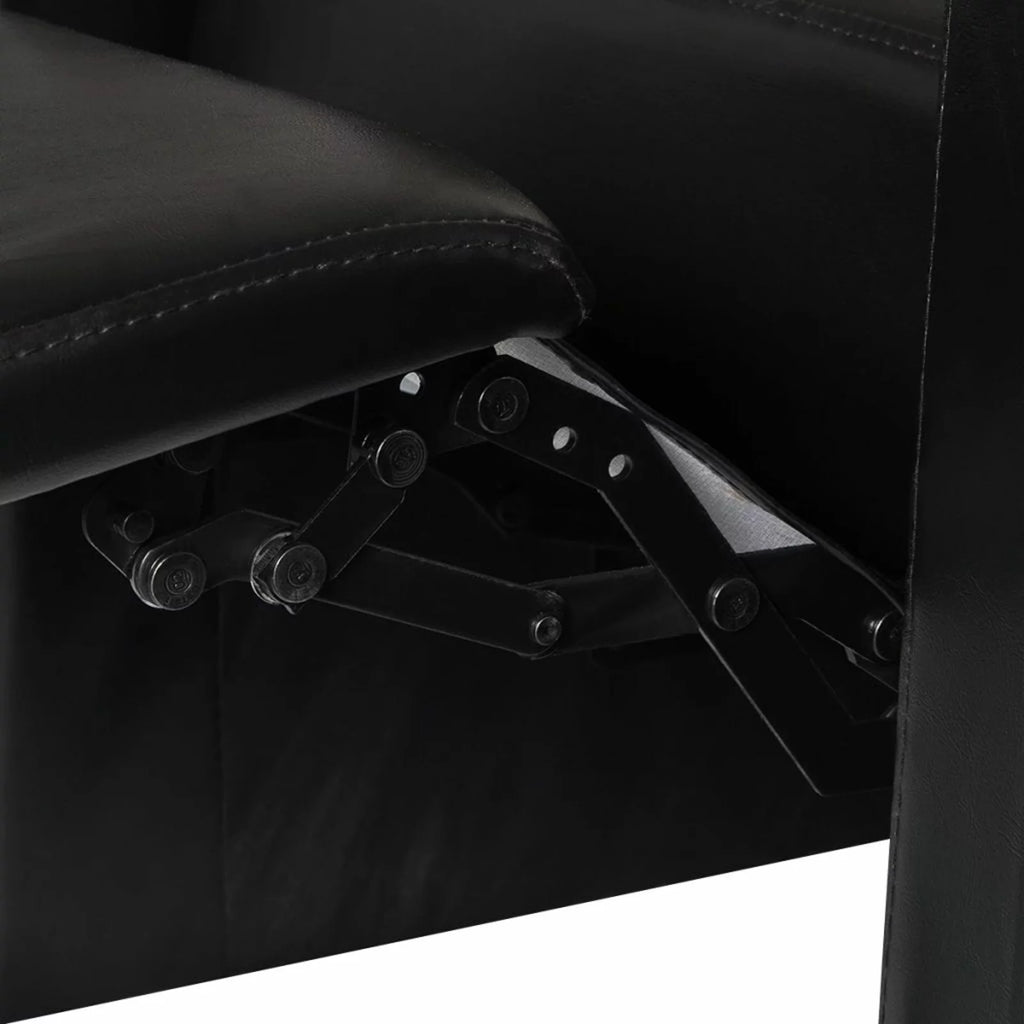 2-Seater Black Faux Leather Recliner Sofa A470426