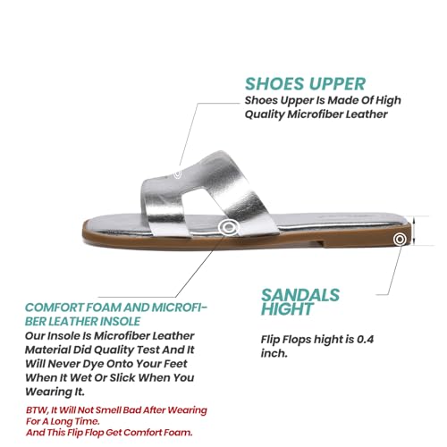 Microfiber Leather Comfort Foam Slip On Flat Sandals L32057