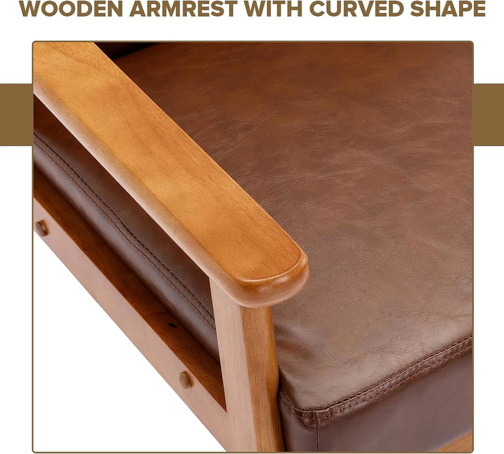 Set of 2 Brown PU Leather Accent Chairs N1495