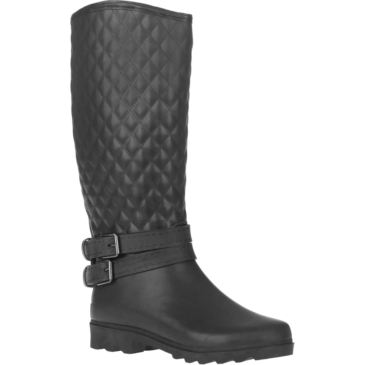 Quilted Double Buckle Tall Rain Boot R6606