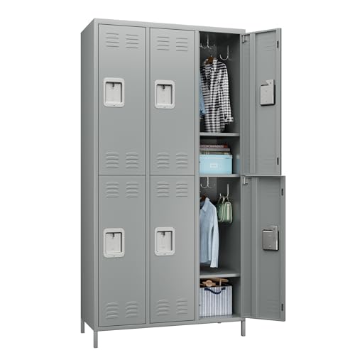 6 Doors Dark Grey Metal Lockers with Lock Z431850