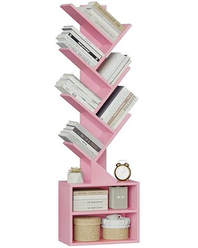 6 Tier Tree Bookshelf with Storage Cabinet O333236