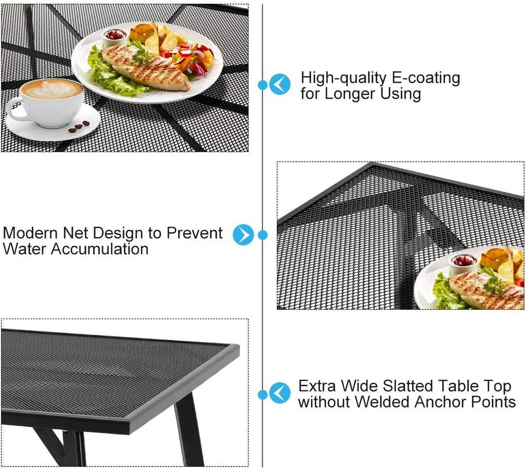 5-Piece Metal Patio Dining Set with 4 Stackable Chairs I416418