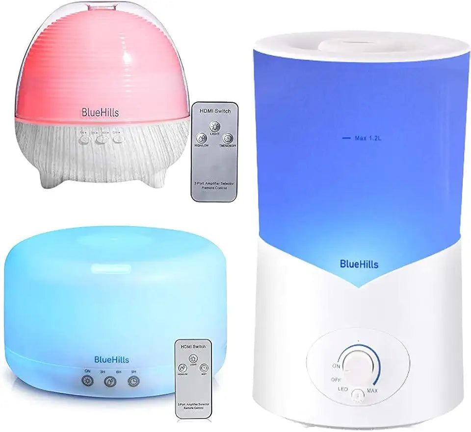 1000 Ml Set of 3 White Essential Oils Diffusers G97352