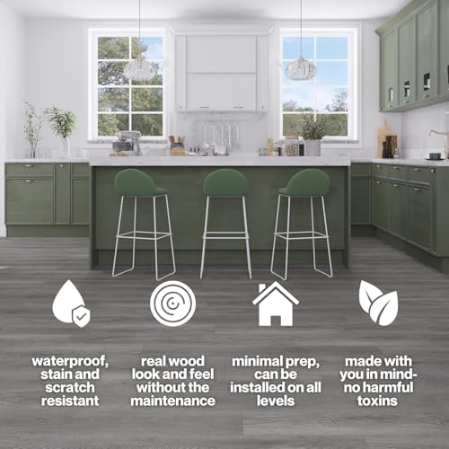 7. 5/16"x48" 5mm Thick Interlocking Click Lock Waterproof Luxury Vinyl Flooring Planks A51923
