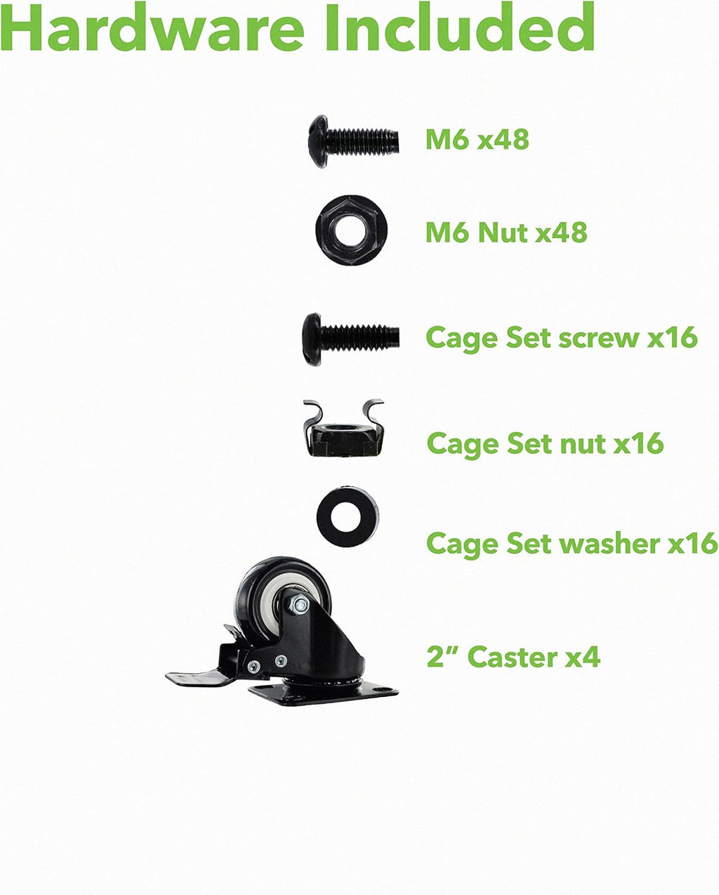 22U 4-Post Open Frame Server Network Rack with Casters Black U624