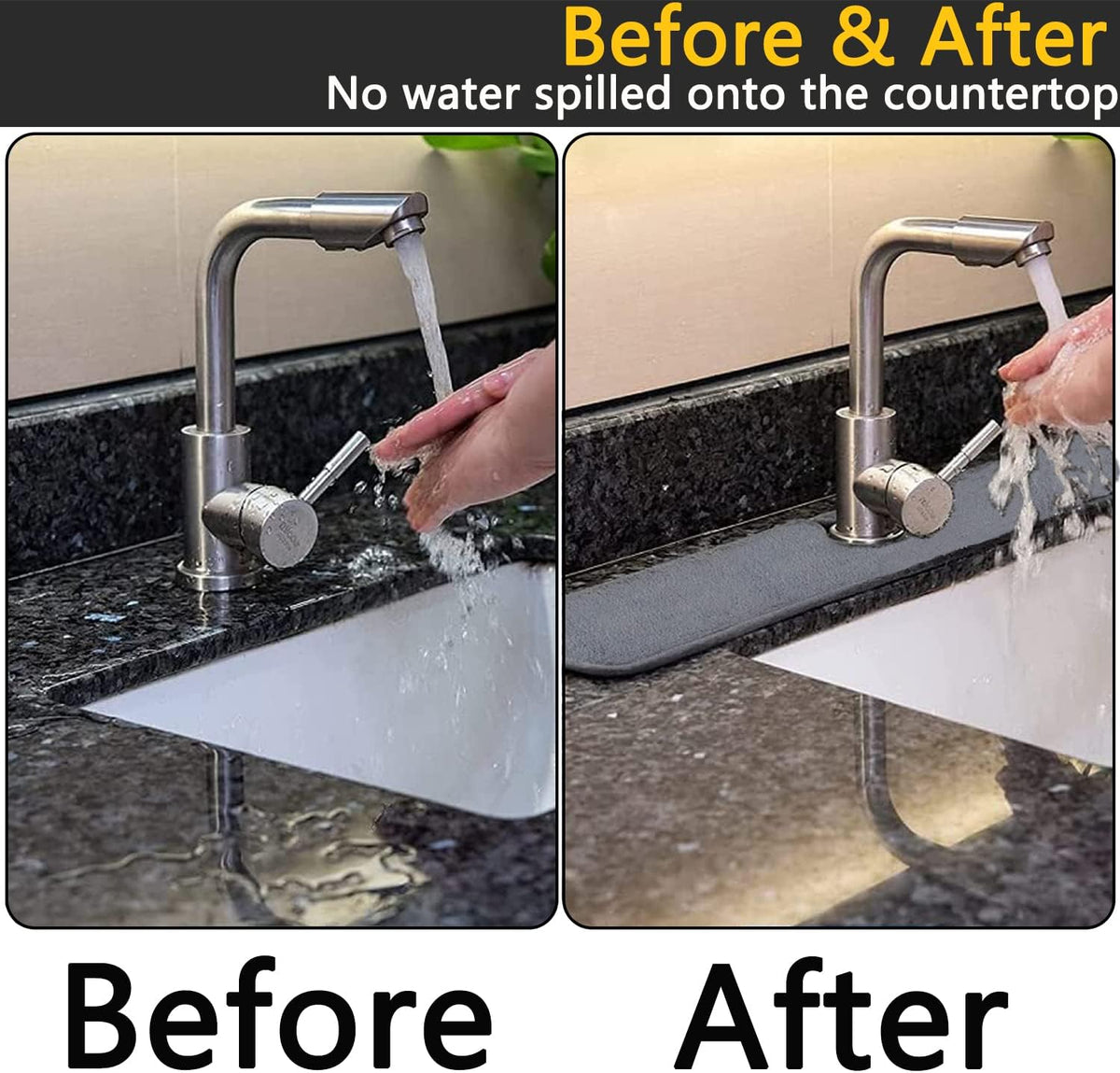 Absorbent Faucet Mat 24.8'' x 5.1'' 4 Pieces F131446