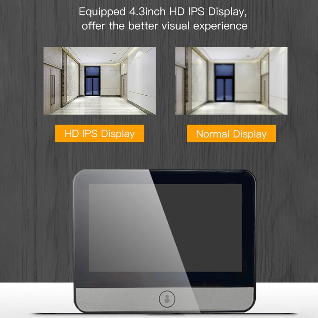 Digital Peephole Door Viewer WiFi Doorbell Camera 1080P Video Intercom 4.3 inch Monitor X677734