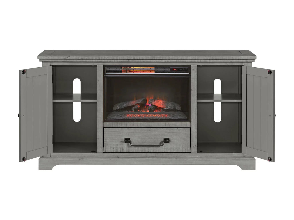 Solid Wood TV Stand with Fireplace X53207