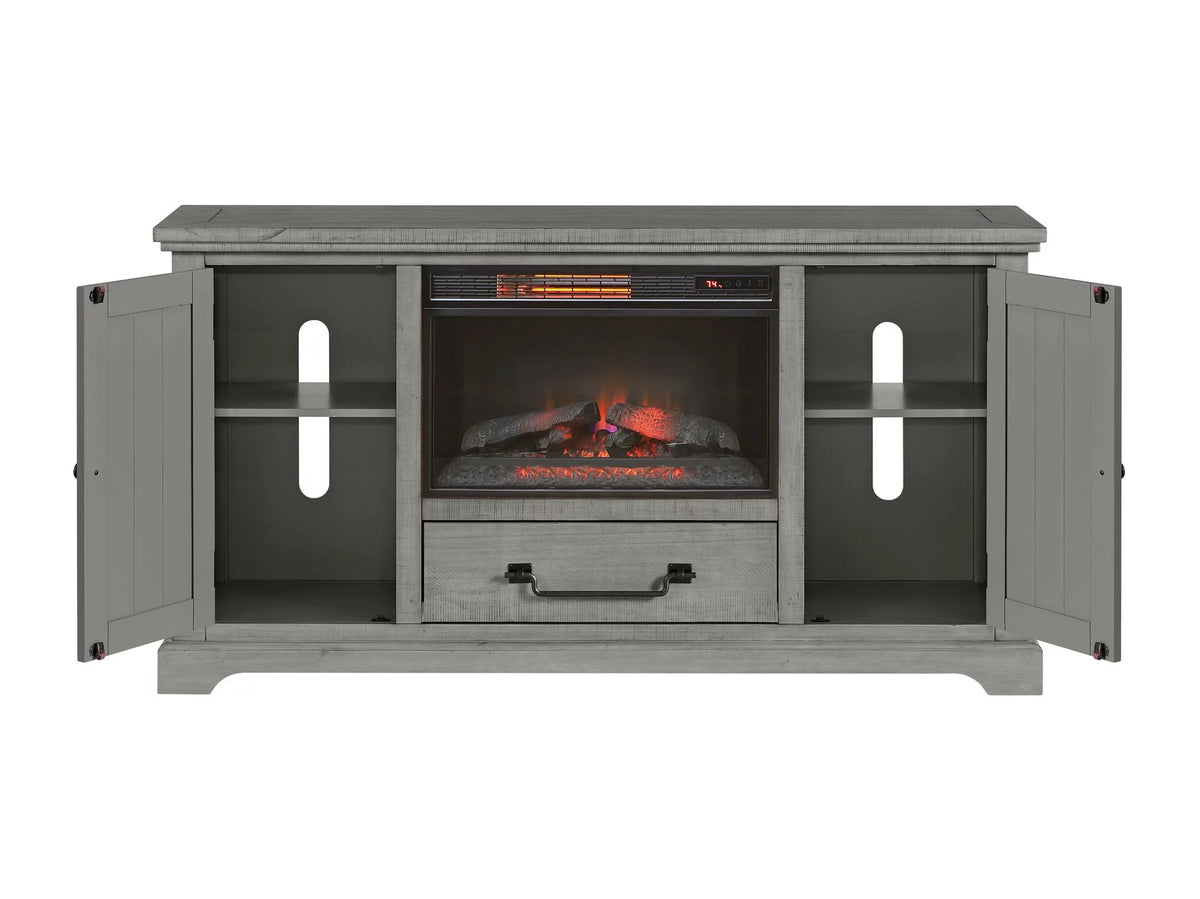 Solid Wood TV Stand with Fireplace X53207