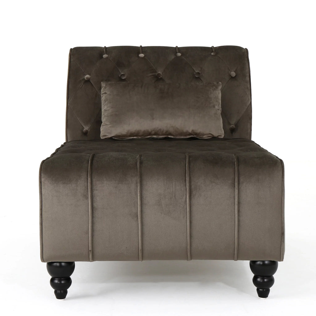Gray Tufted Velvet Chaise Lounge R3168