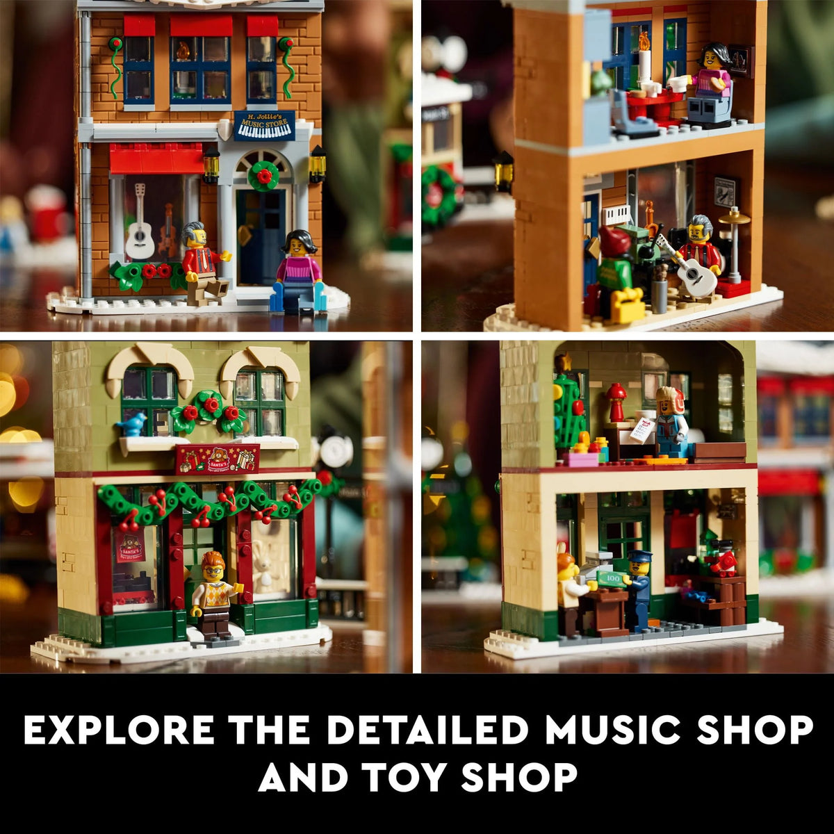 Building Set with Shops, Streetcar and 6 Minifigures X824368