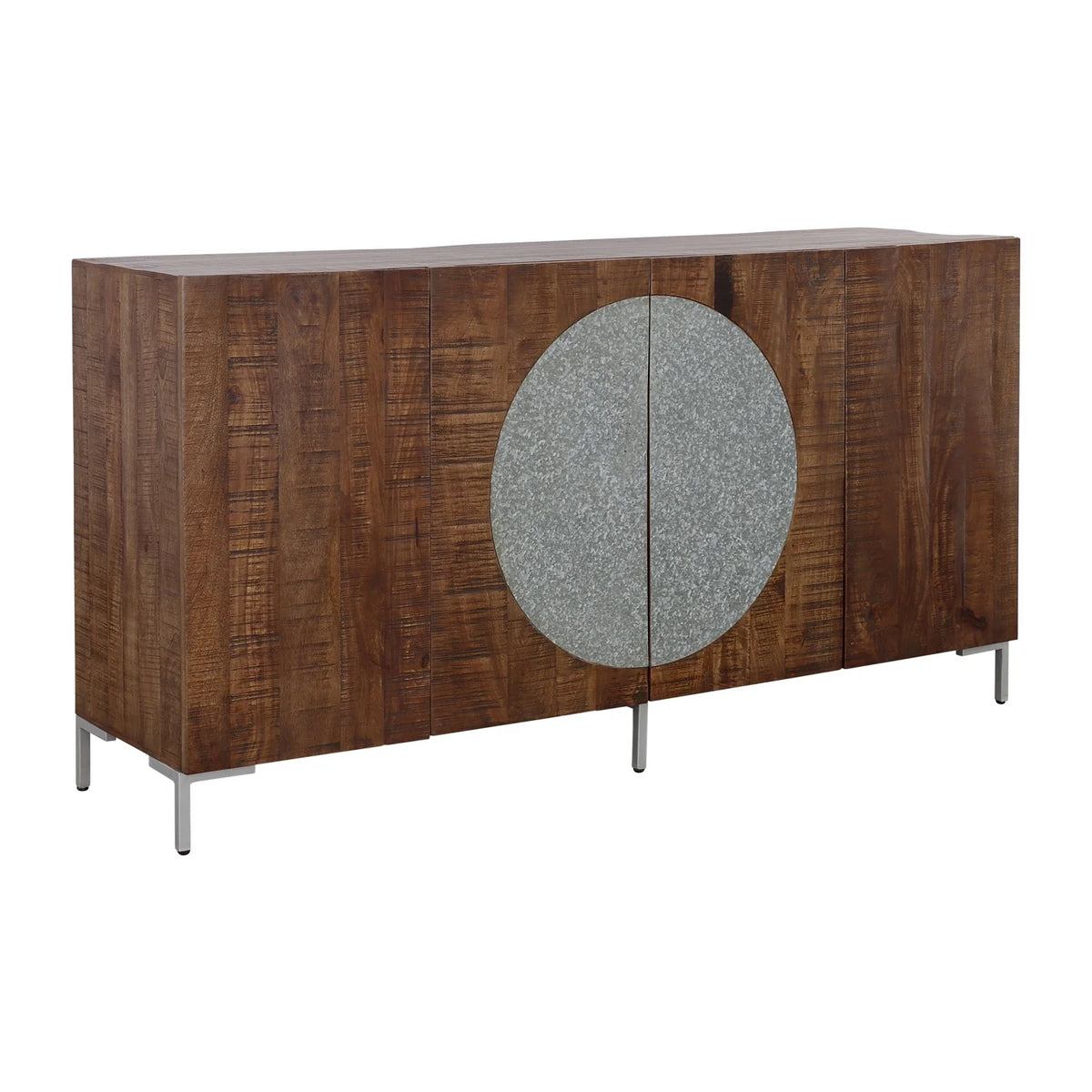Industrial Style Solid Wood Four Door Credenza N16765