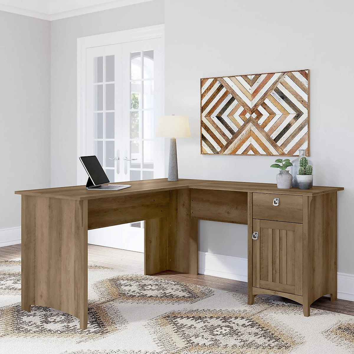 60" L Shaped Desk with Storage I7463