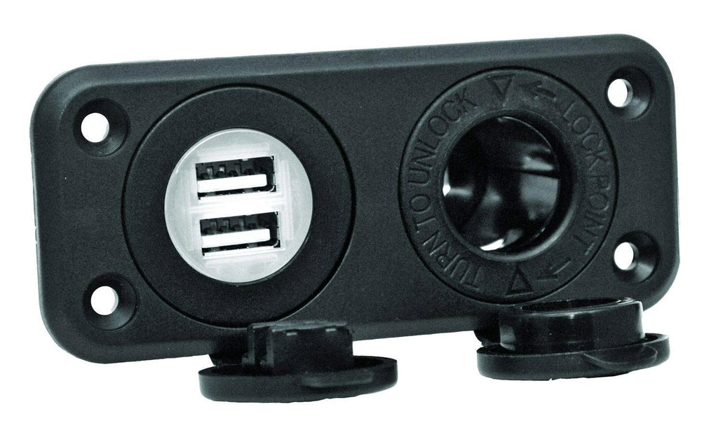 12V Receptacle with Dual USB Ports I785488
