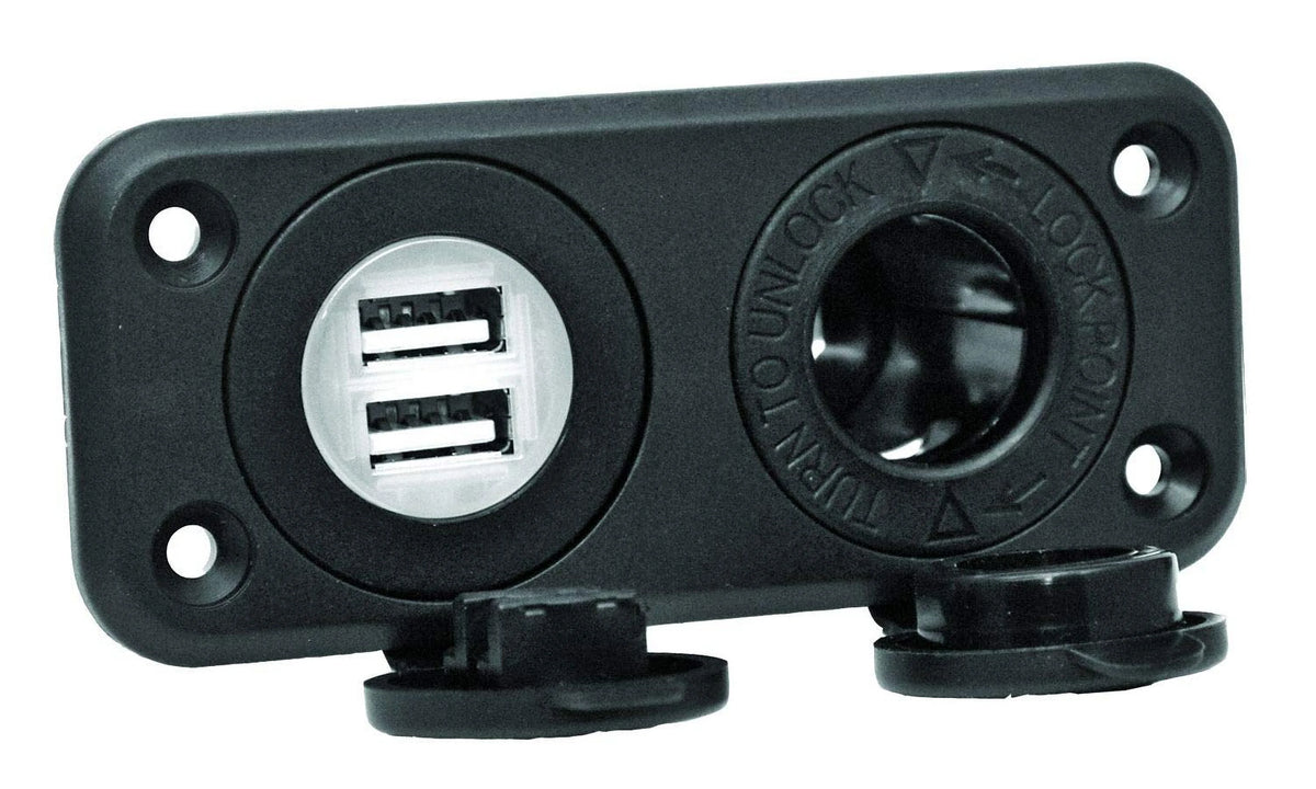 12V Receptacle with Dual USB Ports I785488