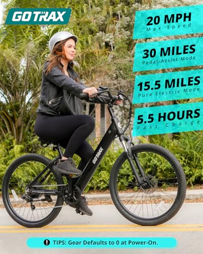 26" Electric Bike 500W 7-Speed Step-Thru Bicycle K319