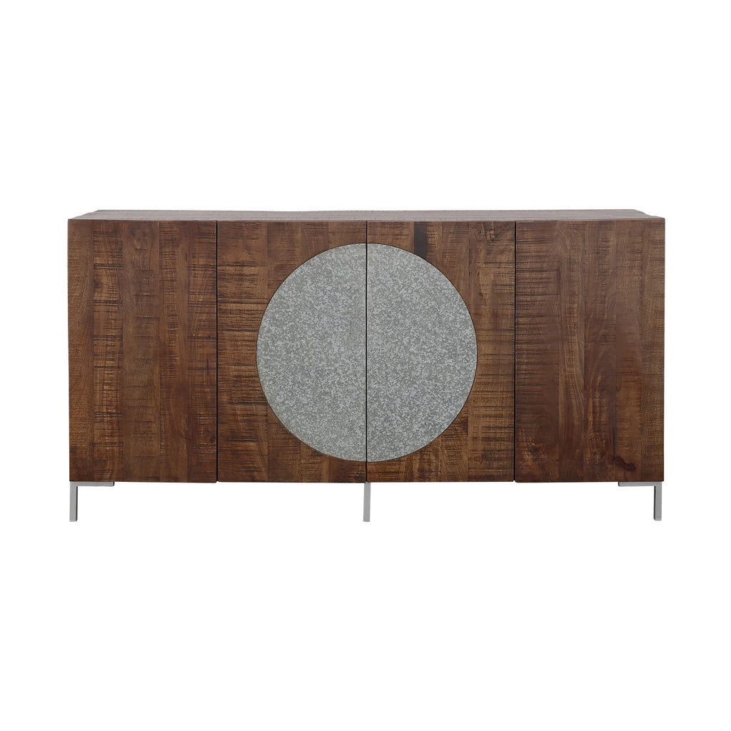 Industrial Style Solid Wood Four Door Credenza N16765