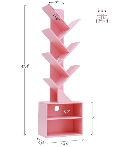 6 Tier Tree Bookshelf with Storage Cabinet O333236