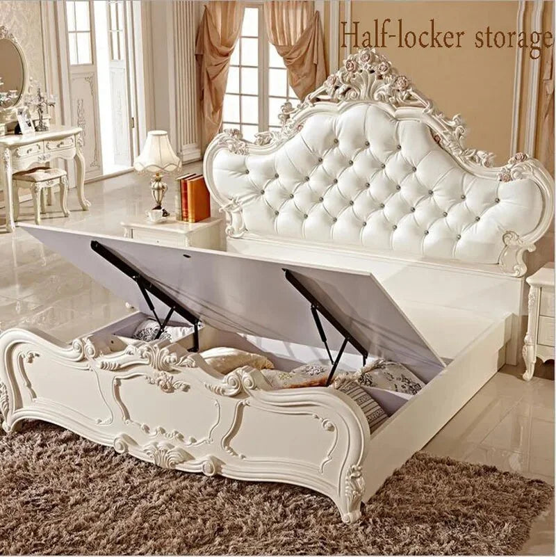 Solid Wood Leather Bed P89894