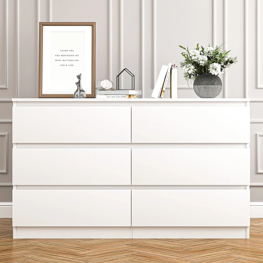 Black 6 Drawer Wood Dresser Y269100