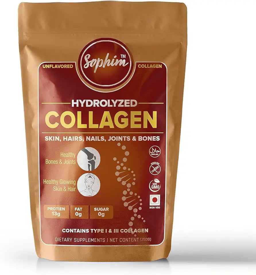 Hydrolyzed Collagen Peptides Type 1 & 3 Powder 250 Grams J9148
