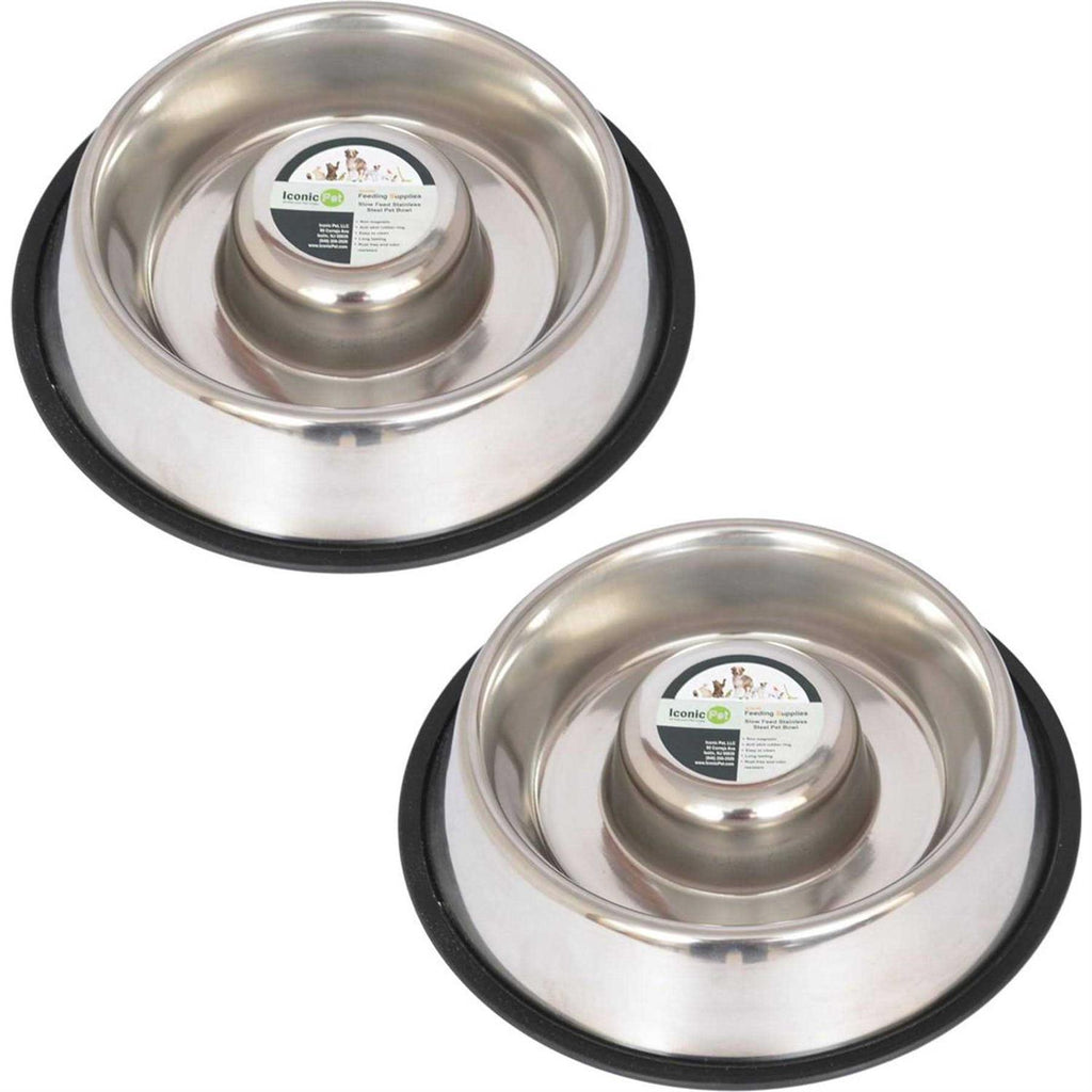 Stainless Steel Slow Feed Pet Bowl Z49016