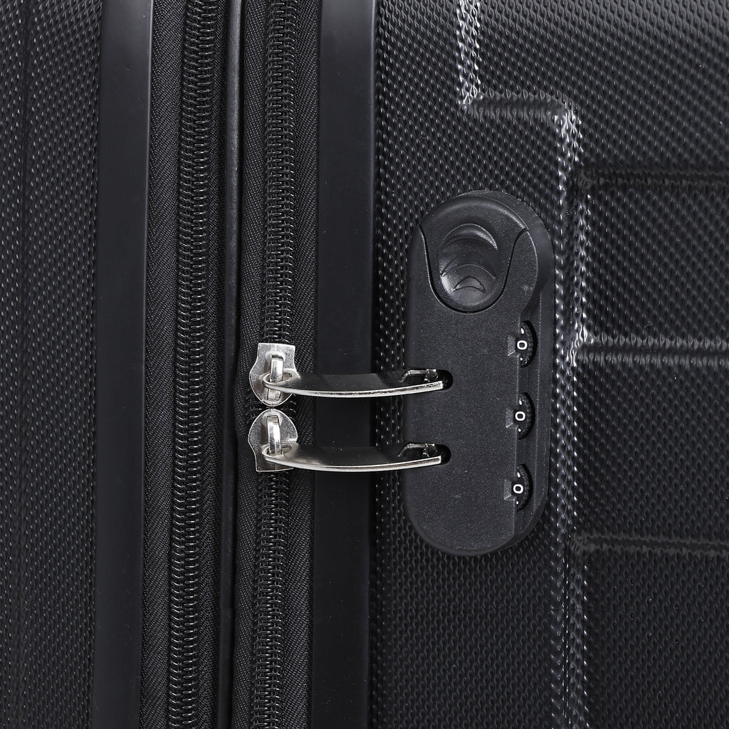 3pcs Black Spinner Luggage Suitcase Set L485556