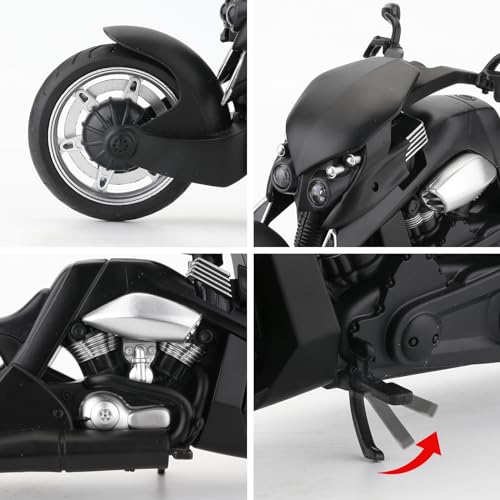 1:12 DieCast Motorcycle Model Black Q210