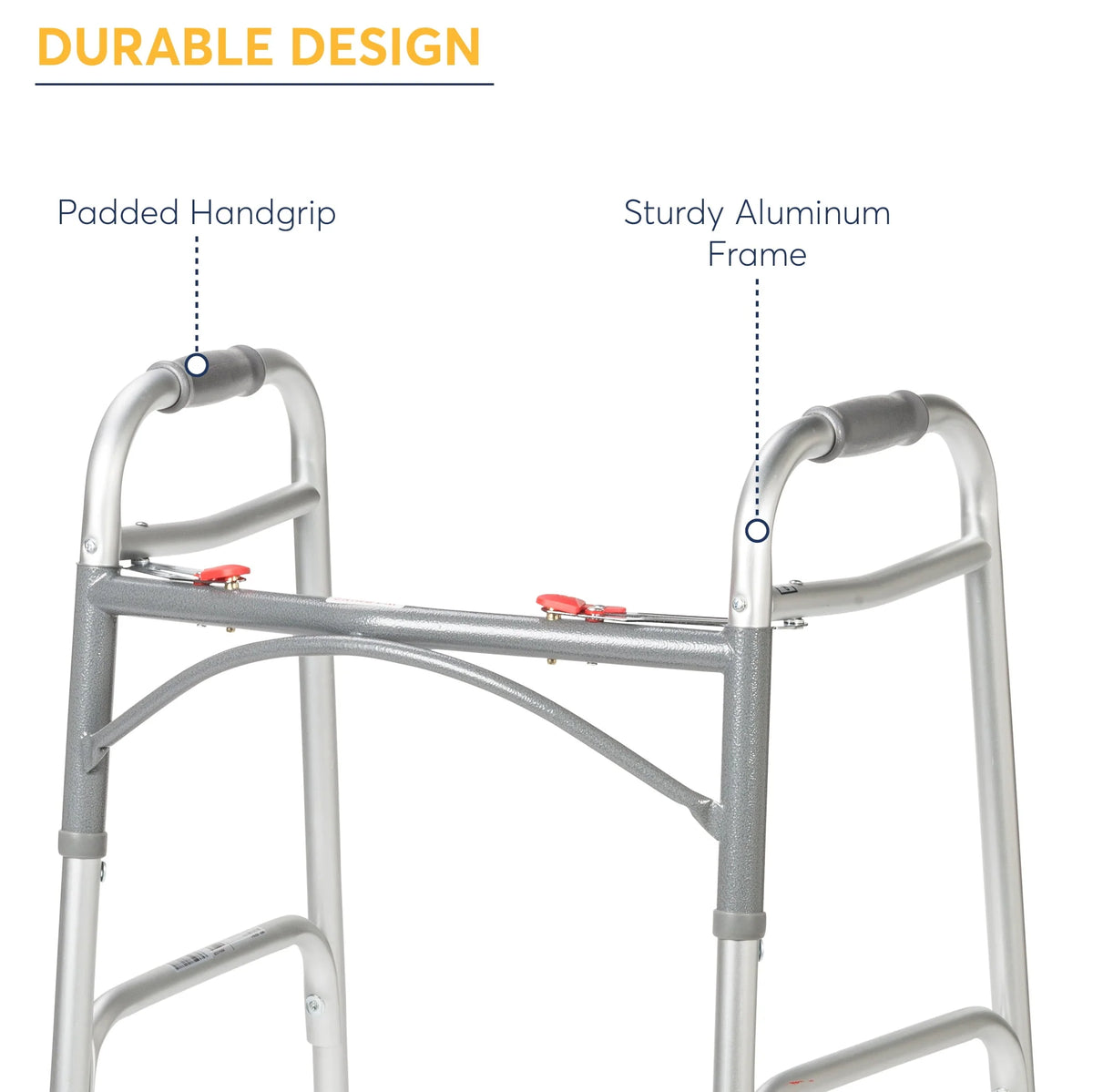 Two Button Folding Walker with 5 Wheels B632