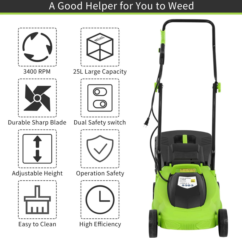 13-inch 12-Amp Electric Lawn Mower with 25L Collection Box R833507