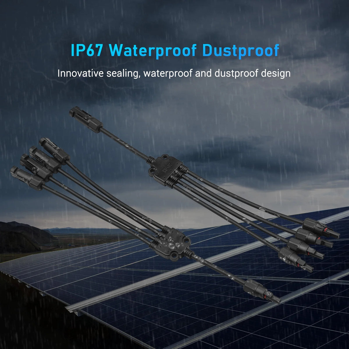 4-Way Solar Cable Connector IP67 Waterproof 12AWG A958