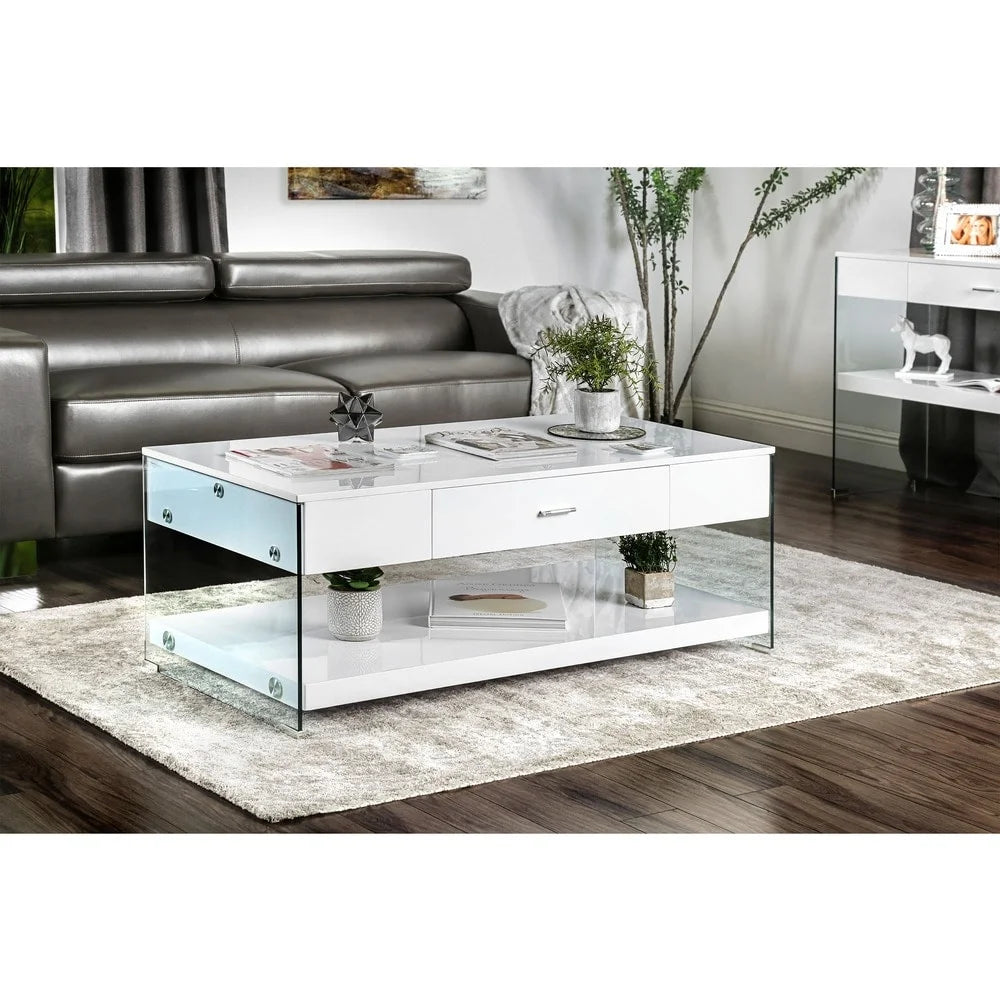 Glass 1-Shelf Coffee Table V670118