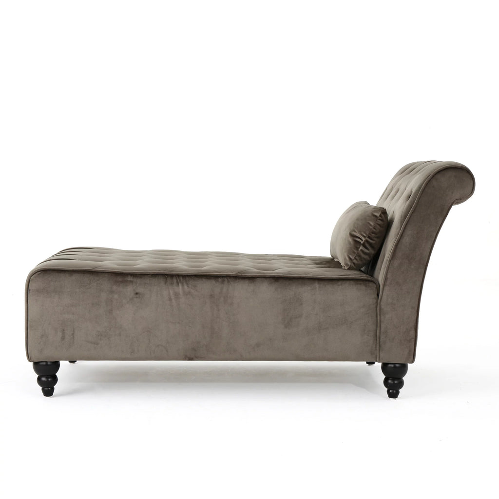 Gray Tufted Velvet Chaise Lounge R3168