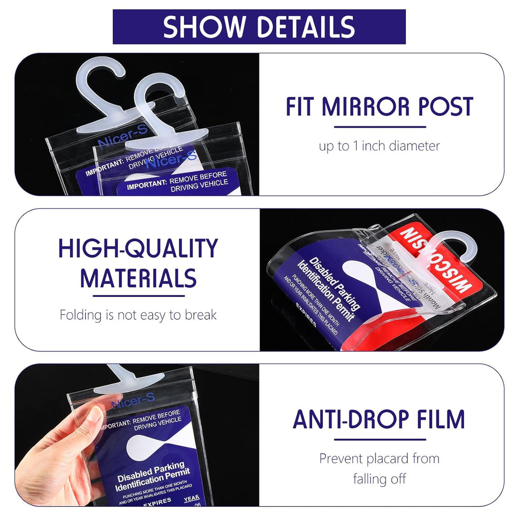 Transparent PVC Handicap Parking Placard Holder 11.8 x 5 Inch 6 Pieces Y8044