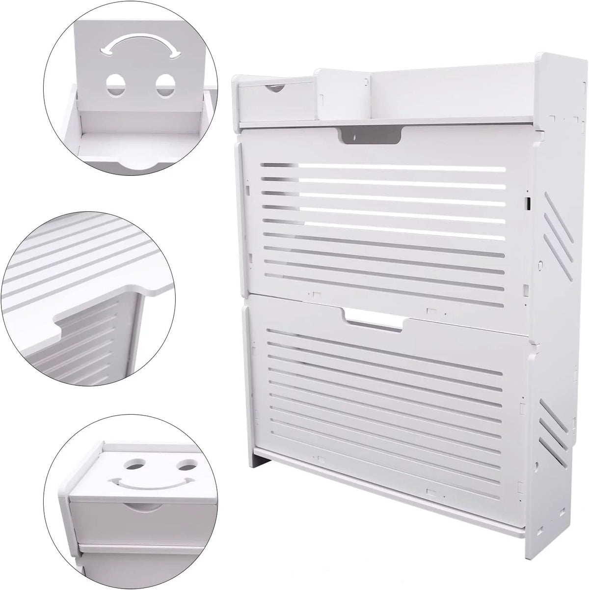 White 2 Tier Shoe Cabinet O930174