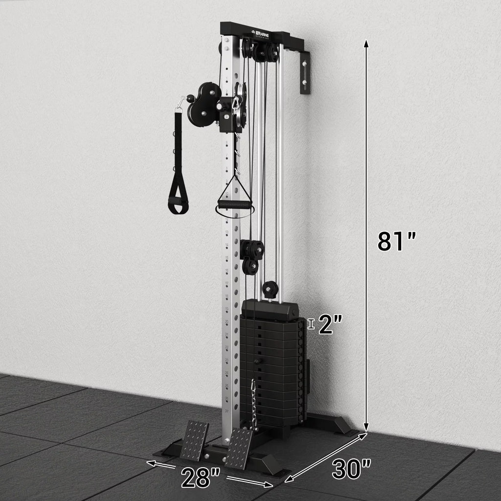 Wall Mount Cable Crossover Machine with 200LBS Weight Stack L516435
