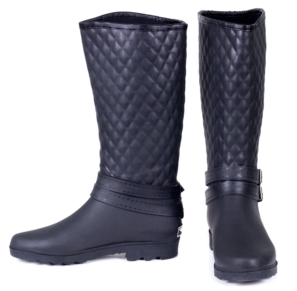 Quilted Double Buckle Tall Rain Boot R6606