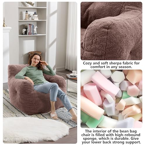 White Tufted Bean Bag Chair Y860