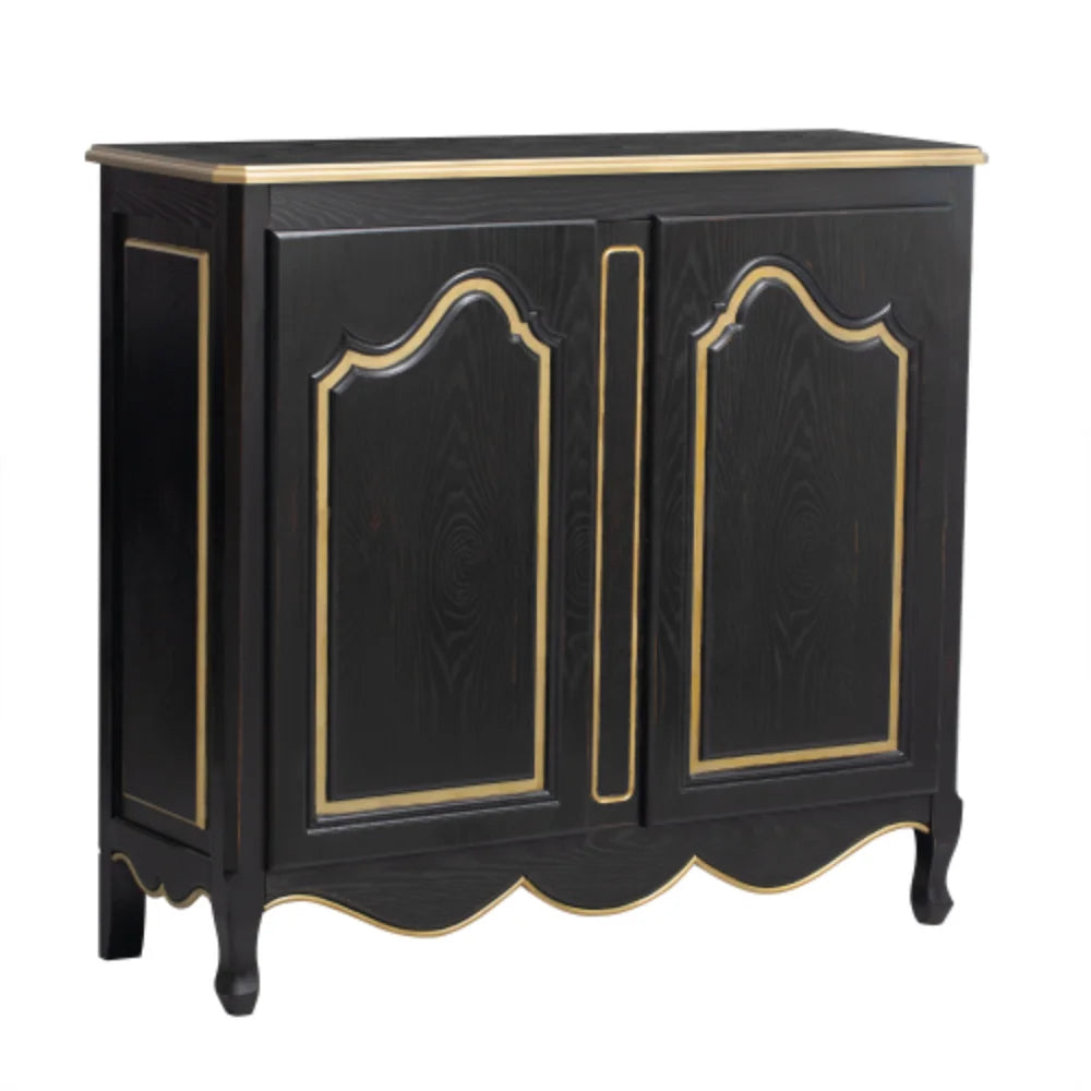 Black Storage Cabinet with 2 Doors W198