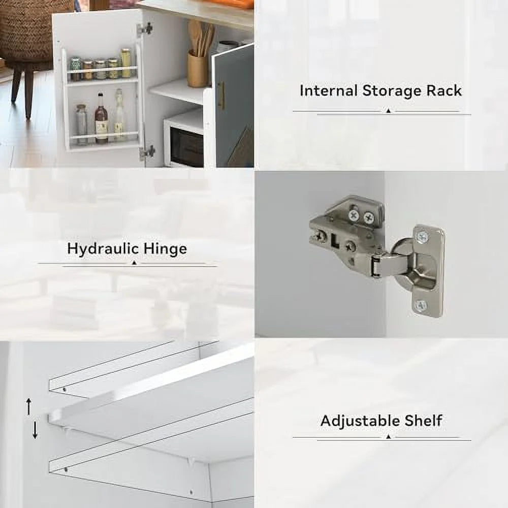 Rolling Kitchen Island with Power Outlet and Wheels Y63626