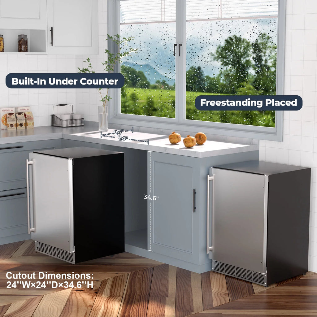 24" 5.4 Cu.Ft. Built-in Stainless Steel Beverage Fridge N24496