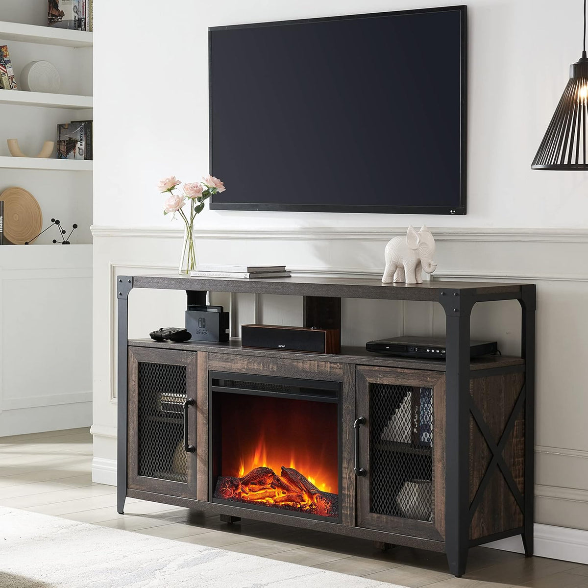 Tall Wood TV Stand for 65 inch TV O8472
