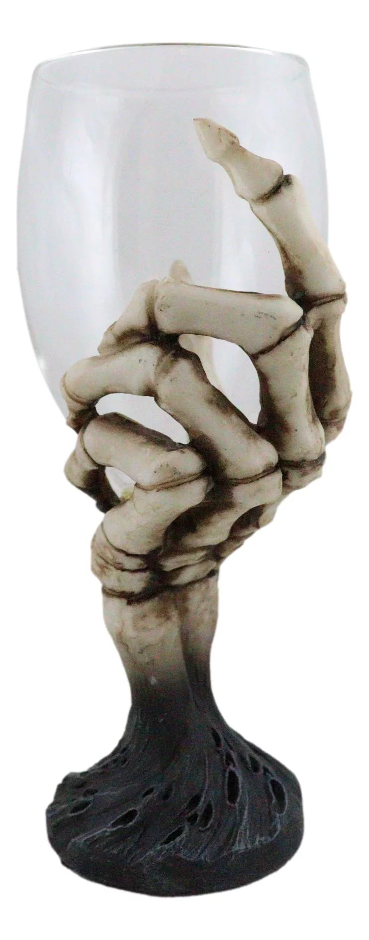 Gothic Skeleton Hand Wine Goblet Glass Chalice U41697