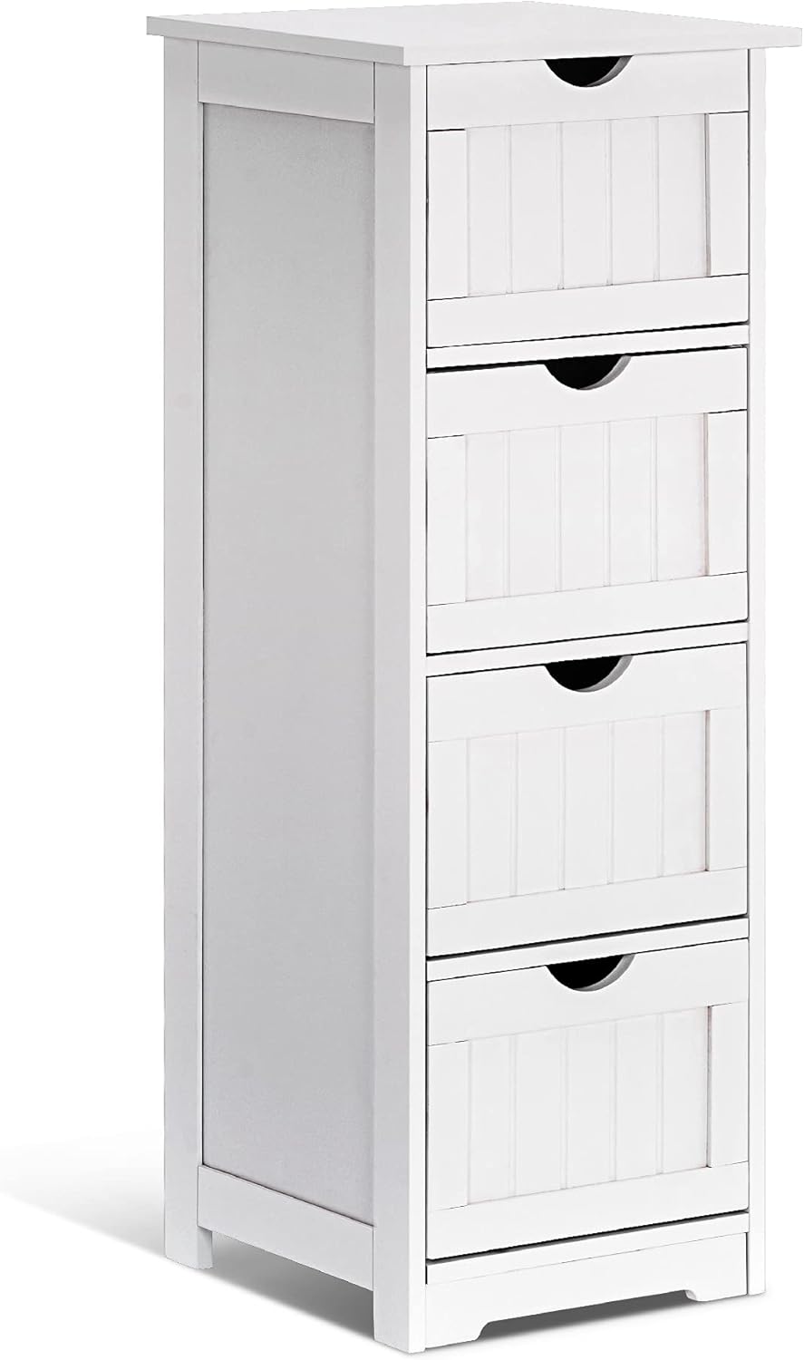 White 4 Drawer Wood Bathroom Storage Cabinet I816