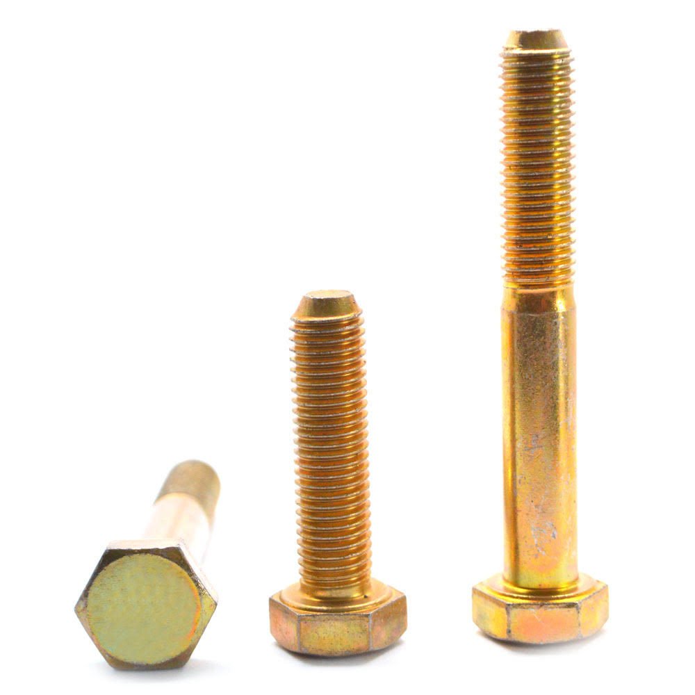 3/4x22-10 x 7 1/2x22 Grade 5 Hex Cap Screw Medium Carbon Steel Yellow Zinc Plated A978