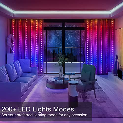 8ft x 6ft 144 LED RGB Color Changing Curtain Lights Y71257